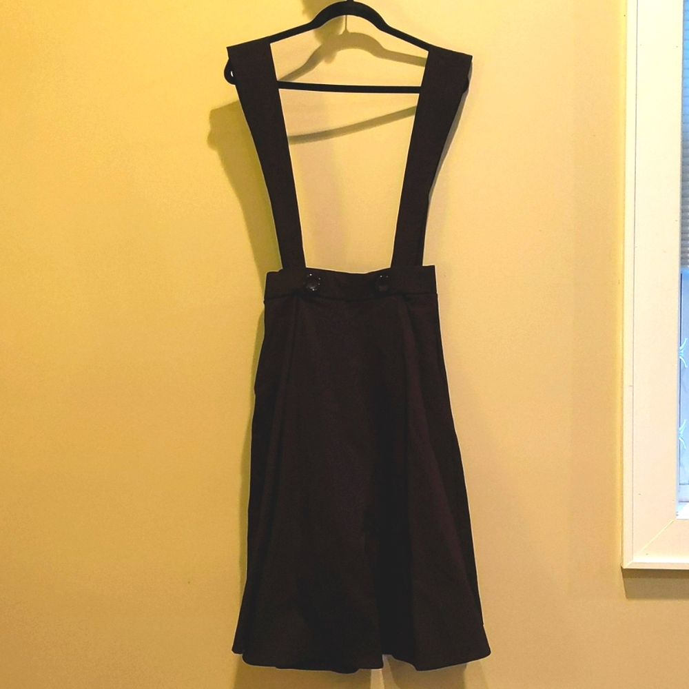 Pinup style black suspender swing skirt